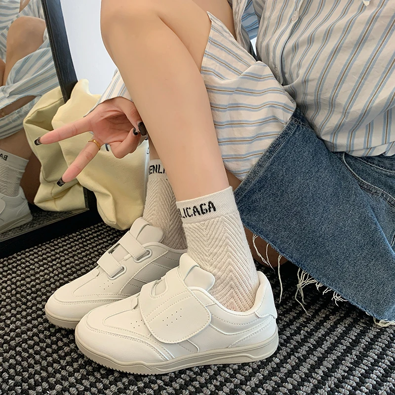 苏苏爱潮鞋小白鞋女魔术贴厚底增高鞋