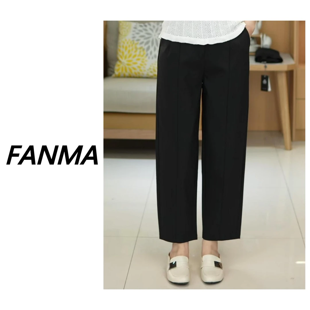 #九分直筒小西裤#显瘦设计女士烟管裤高腰百搭休闲裤F176-176915