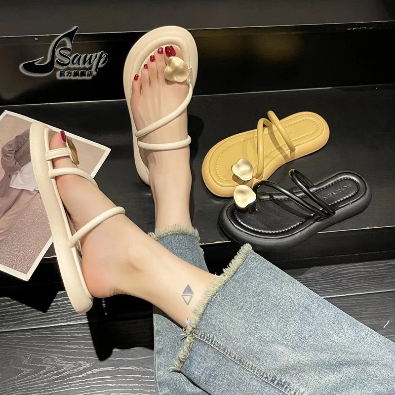 法式小众仙女风套趾平底凉拖鞋女鞋子外穿2025年新款夏季休闲凉鞋