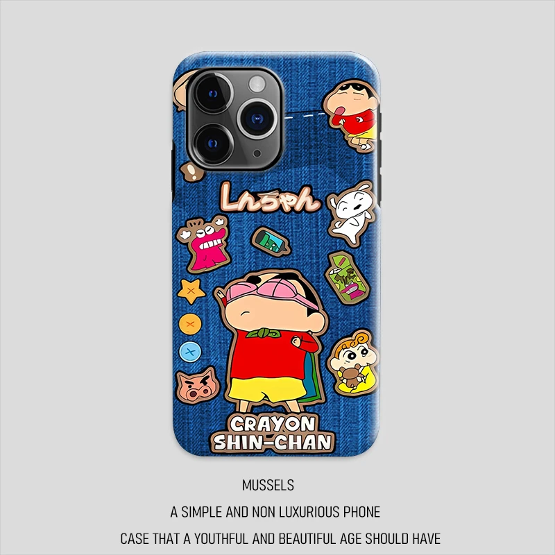 眼罩小新-菲林软硬壳2合1创意适用于苹果华为VIVO小米OPPO手机壳