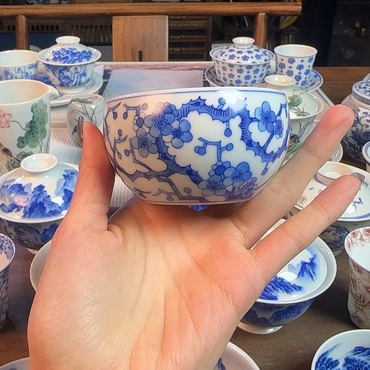 柴窑名窑口 梅花杯放漏放漏