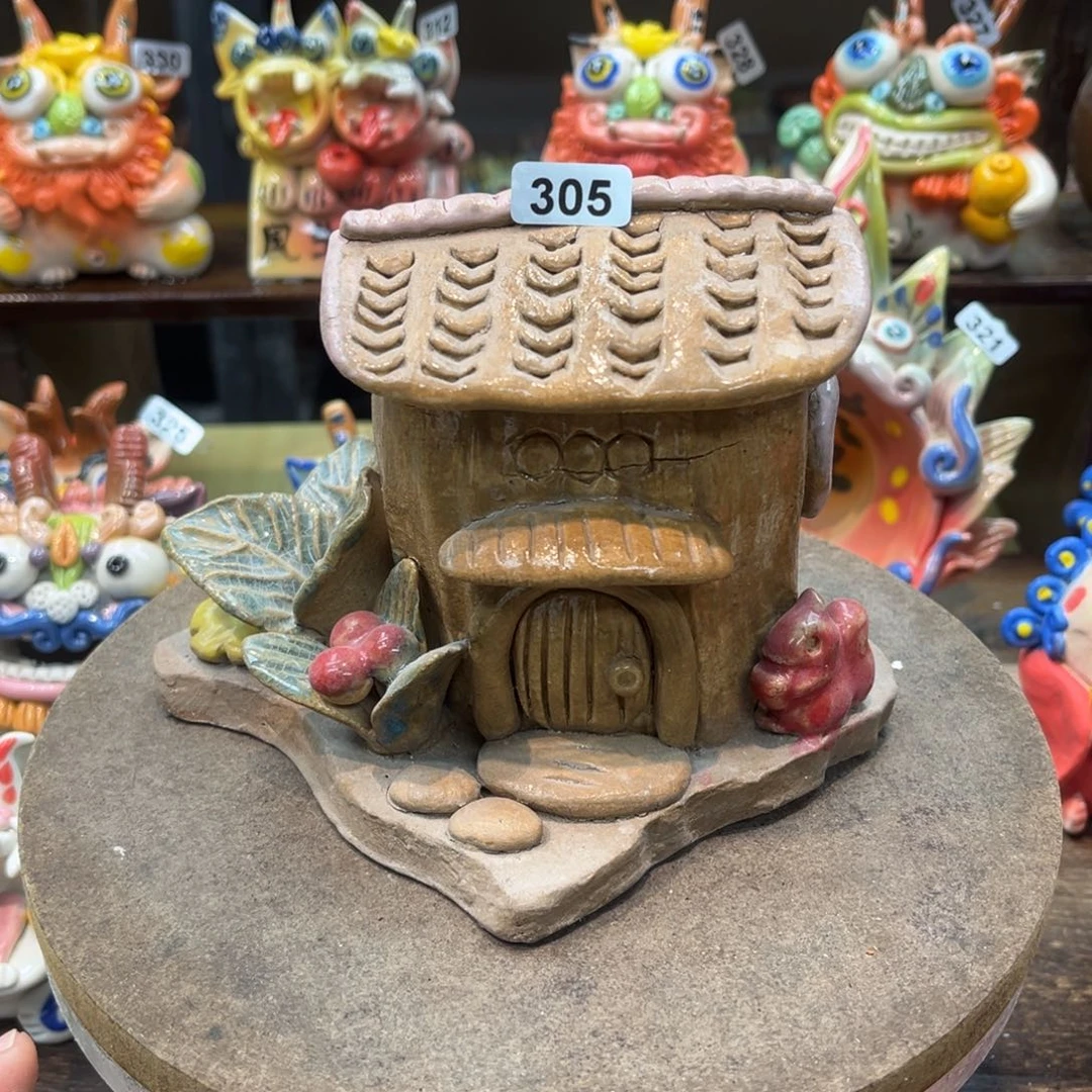 陶瓷纯手工抽象陶瓷摆件微瑕305