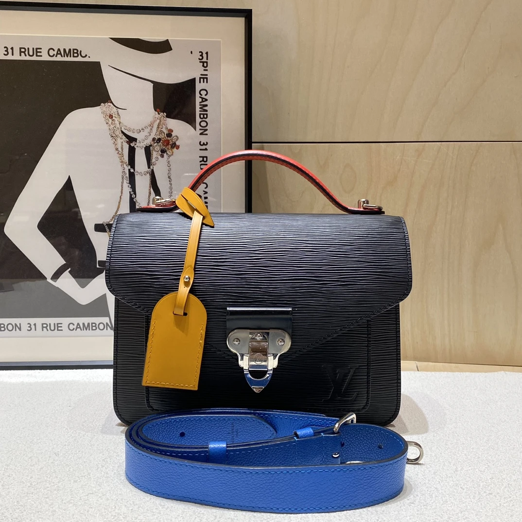 99新 LouisVuitton/路易威登 水波纹三拼银扣邮差包20400FH01434