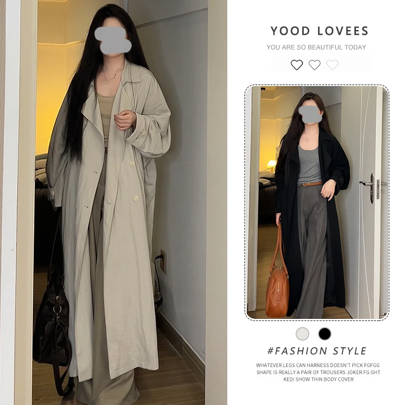 韩版气质宽松显瘦中长款风衣外套女装2025春秋新款御姐风休闲大衣