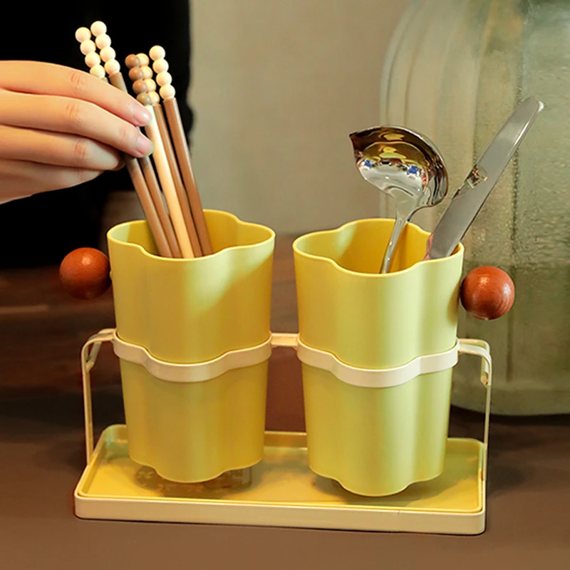 【支点佳居】纯色筷子筒家庭筷子沥水筒壁挂式台面家用大容量筷筒