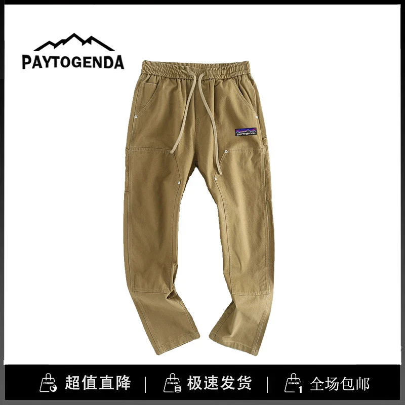 巴塔paytogenda男装店男士工装裤纯色多口袋欧美复古直筒长裤秋冬