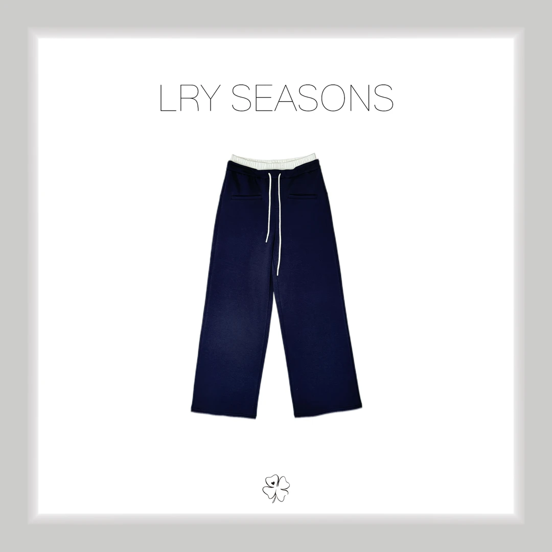 LRY SEASONS |高腰翻边阔腿裤休闲裤卫裤直筒25157