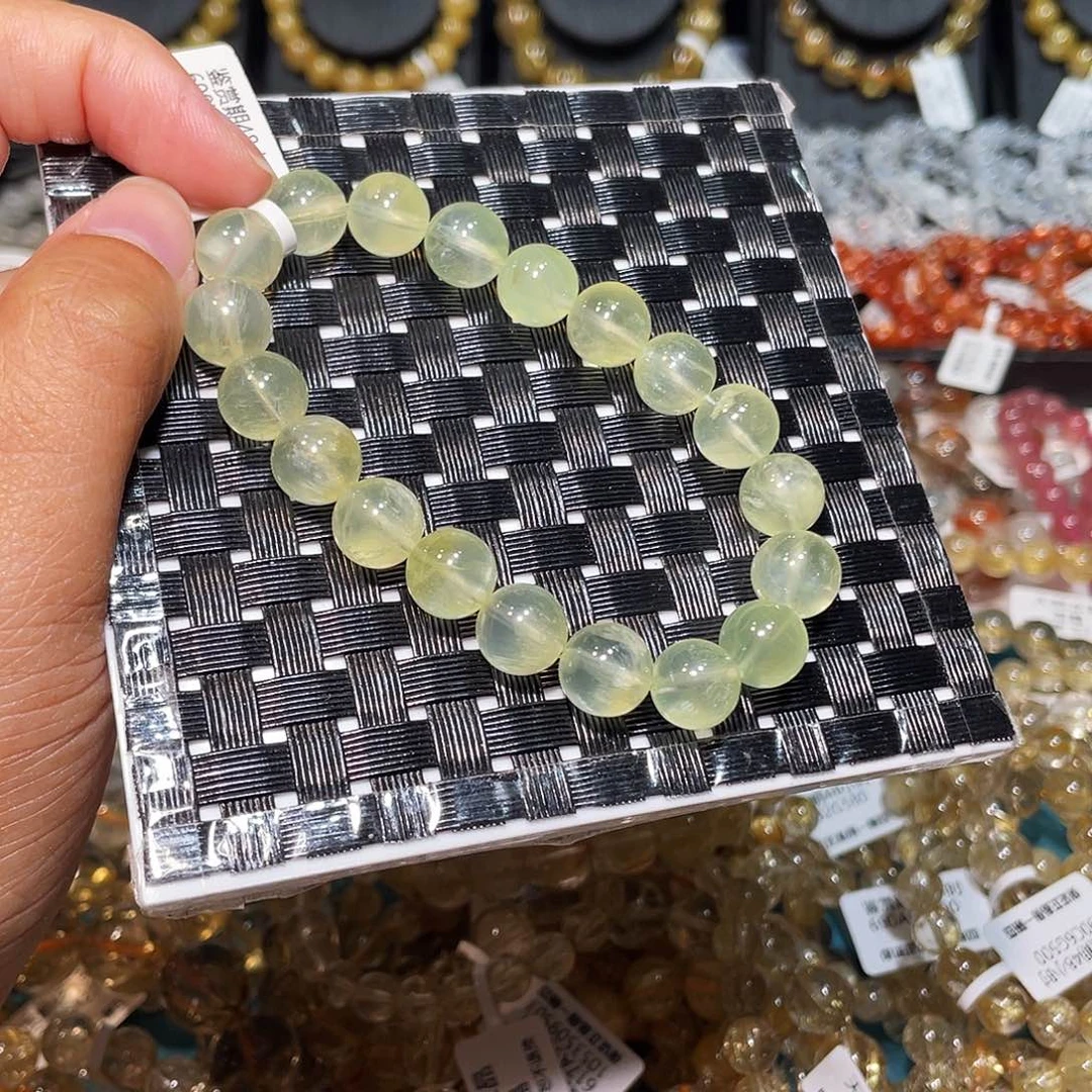 葡萄石未镶嵌手串绿葡萄10m