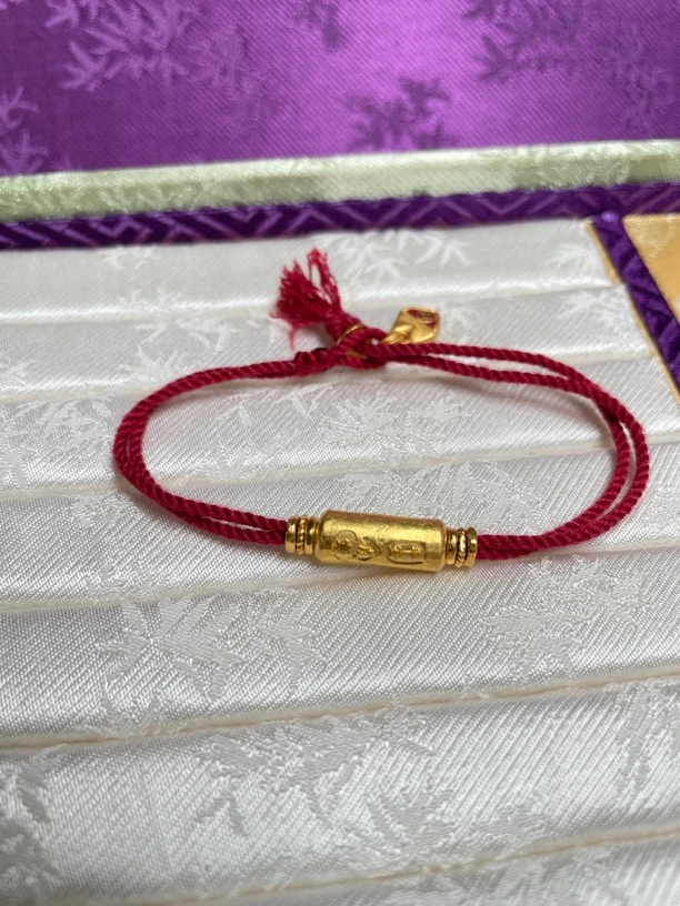 禾乐足金细工待财来编绳 G0