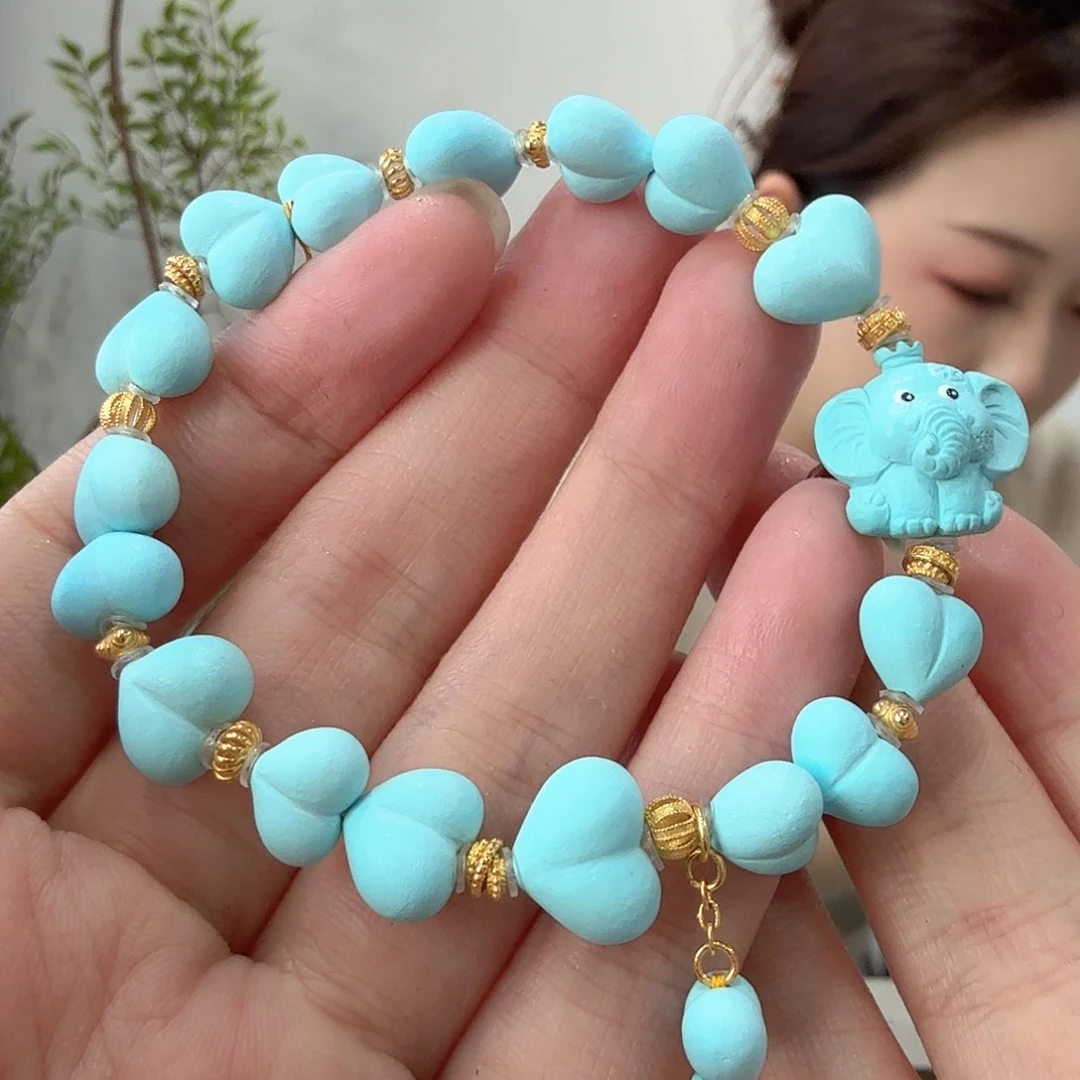 绿松石18K金镶嵌珠宝奇石