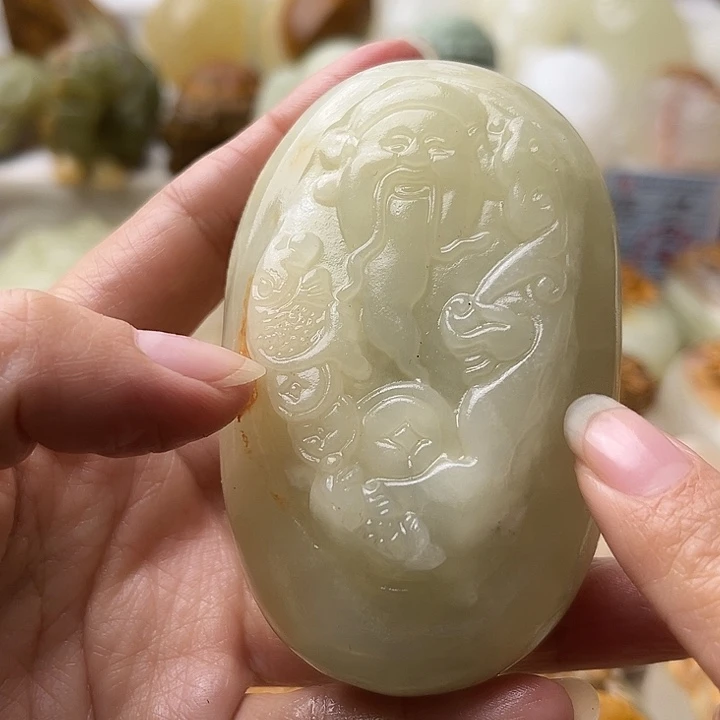 石材古青石不退换财神微瑕