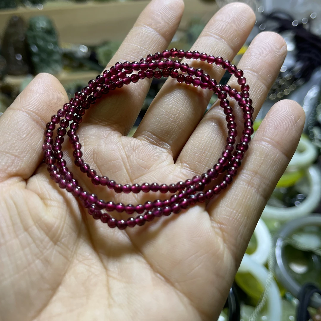 天然石榴石紫牙乌多圈