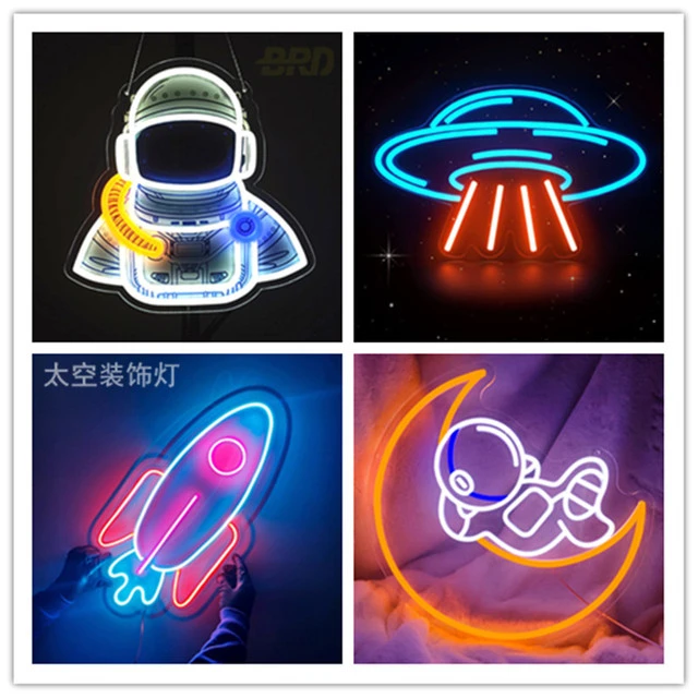 电竞房氛围灯led霓虹灯宇航员灯装饰太空人挂墙创意夜灯卧室布置