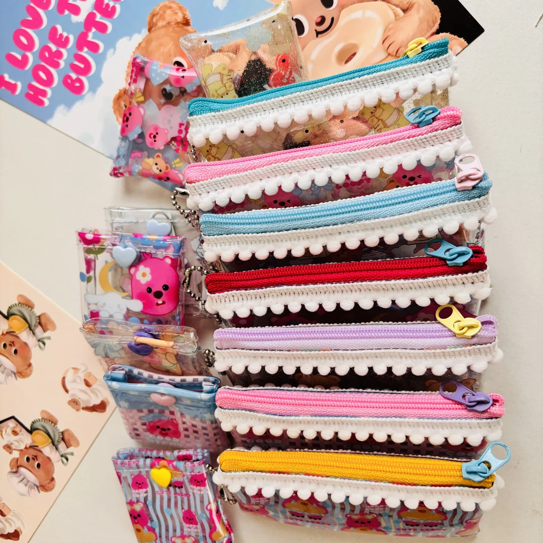 学生儿童可爱小熊迷你包PVC钥匙包U盘创可贴收纳包便携卡通零钱包