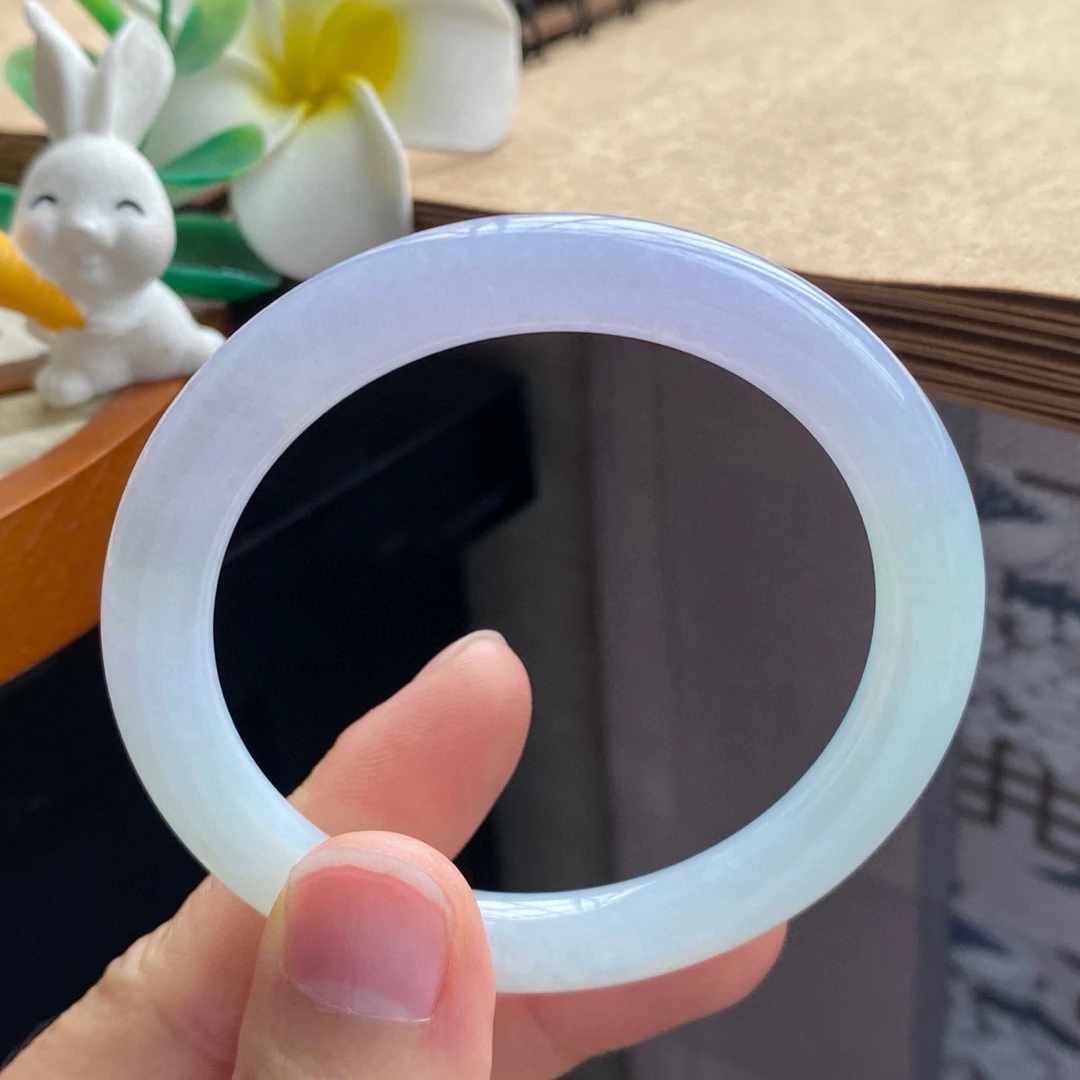 2.2批165号手镯52.8-7.7-8淡春彩镯！紫色搭配清新的浅绿色！