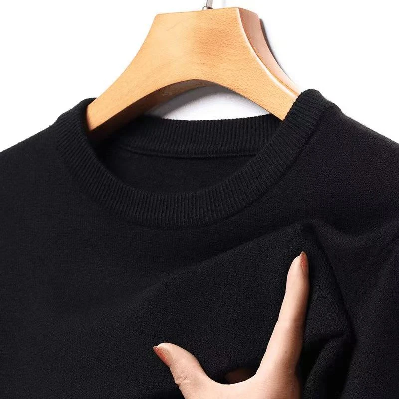 [高定版】纯色针织打底衫秋冬季修身内搭男士圆领毛衣秋冬2025新款