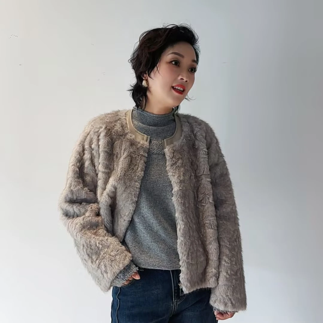 【卿她】冬季新款羊金绒外套韩版外套女