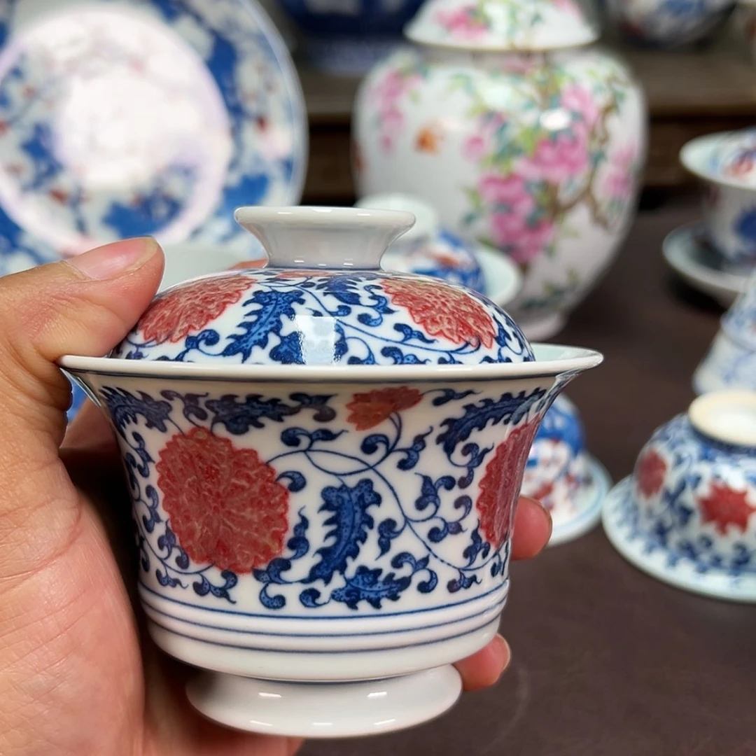 【闪购商品】迦***筝景德镇陶瓷艺术盖碗