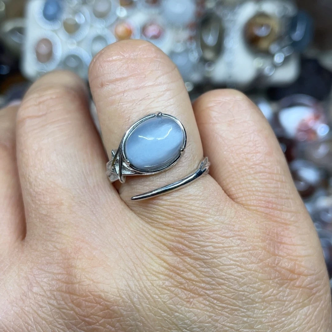 【闪购商品】银S925镶嵌珠宝半成品水晶戒指