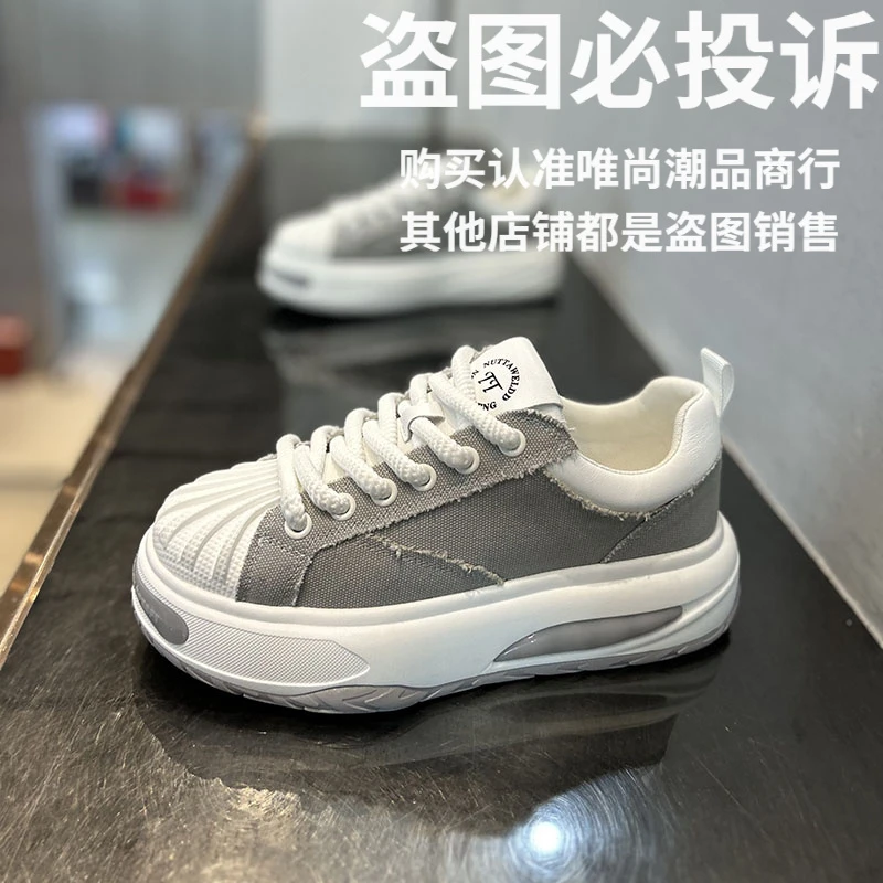 男鞋2025春季时尚牛仔布百搭厚底潮鞋增高小众韩版男士休闲鞋