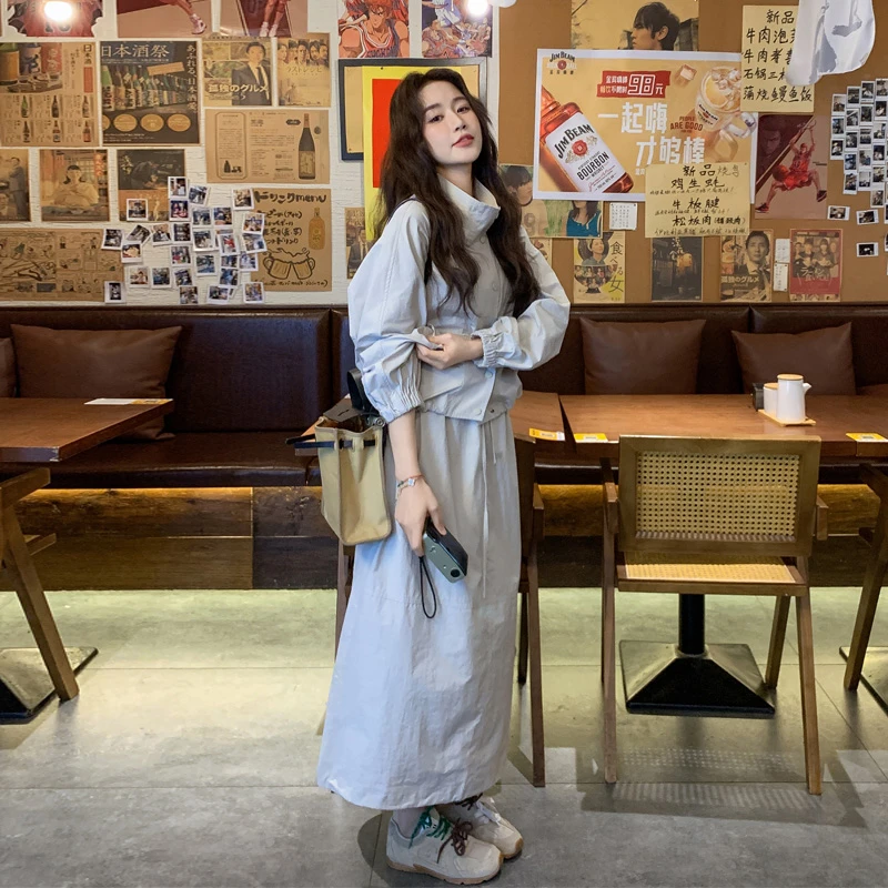 甜酷工装风套装裙女2025早春新款小众韩系穿搭极简风松弛感两件套