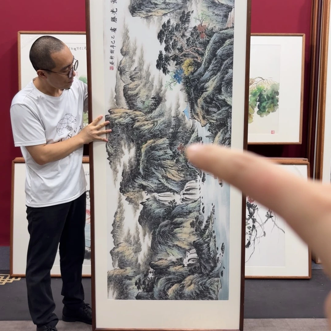 国画m**a带框绘画210/80尺寸
