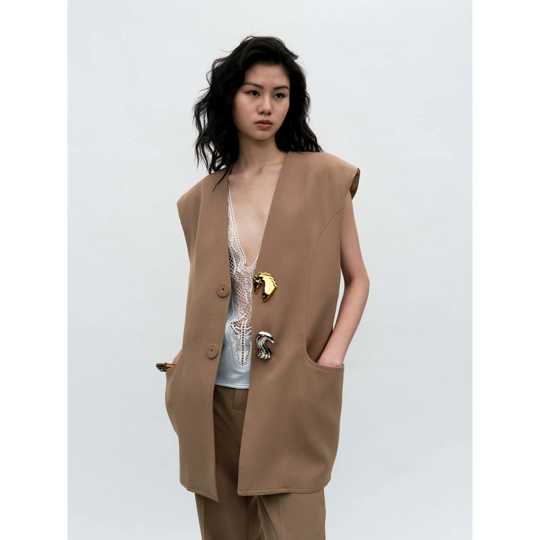 JACQUES WEI金属马头马尾马甲外套JW051J002