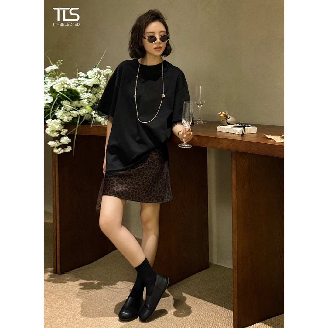 TT【豹纹裙】复古回潮 轻盈垂顺醋酸缎面斜裁复豹纹鱼尾半身裙2334