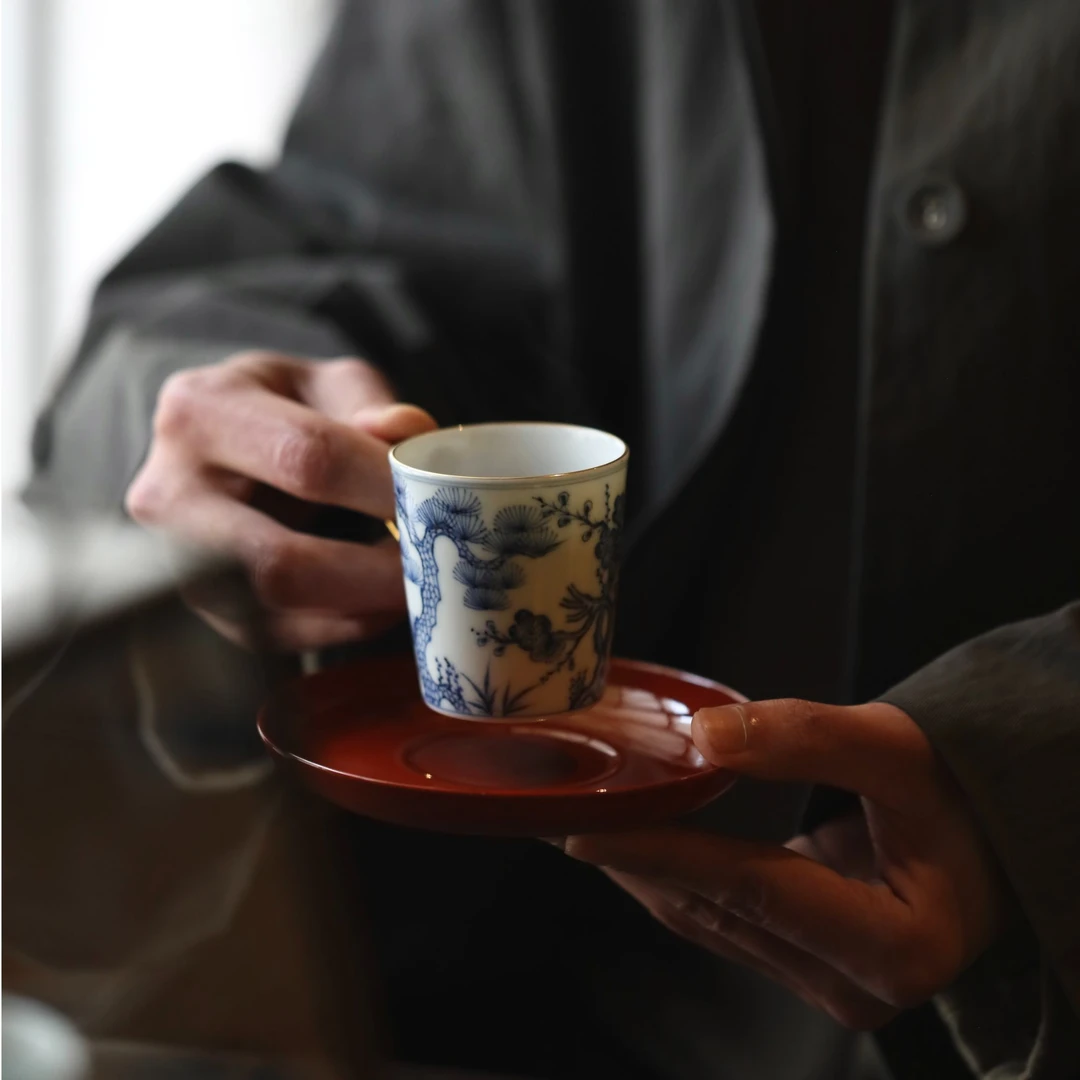 【渡寒】·慕古青花松竹梅咖啡杯 （限）