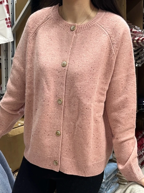 点子纱圆领厚款开衫 zz 8161