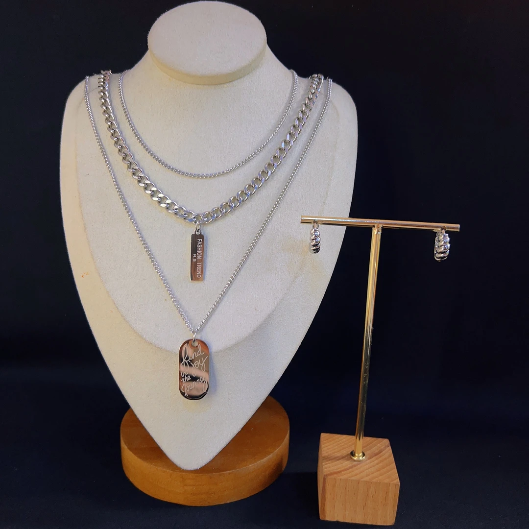 钛钢项链 哈尼西牧时尚百搭两件套#0008493