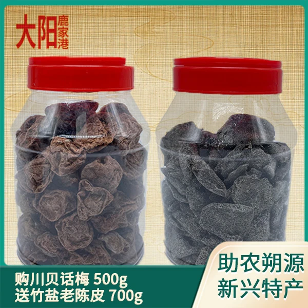 《特大号话梅加竹盐老陈皮巨划算套餐》即食泡茶蜜饯干休闲零食特产