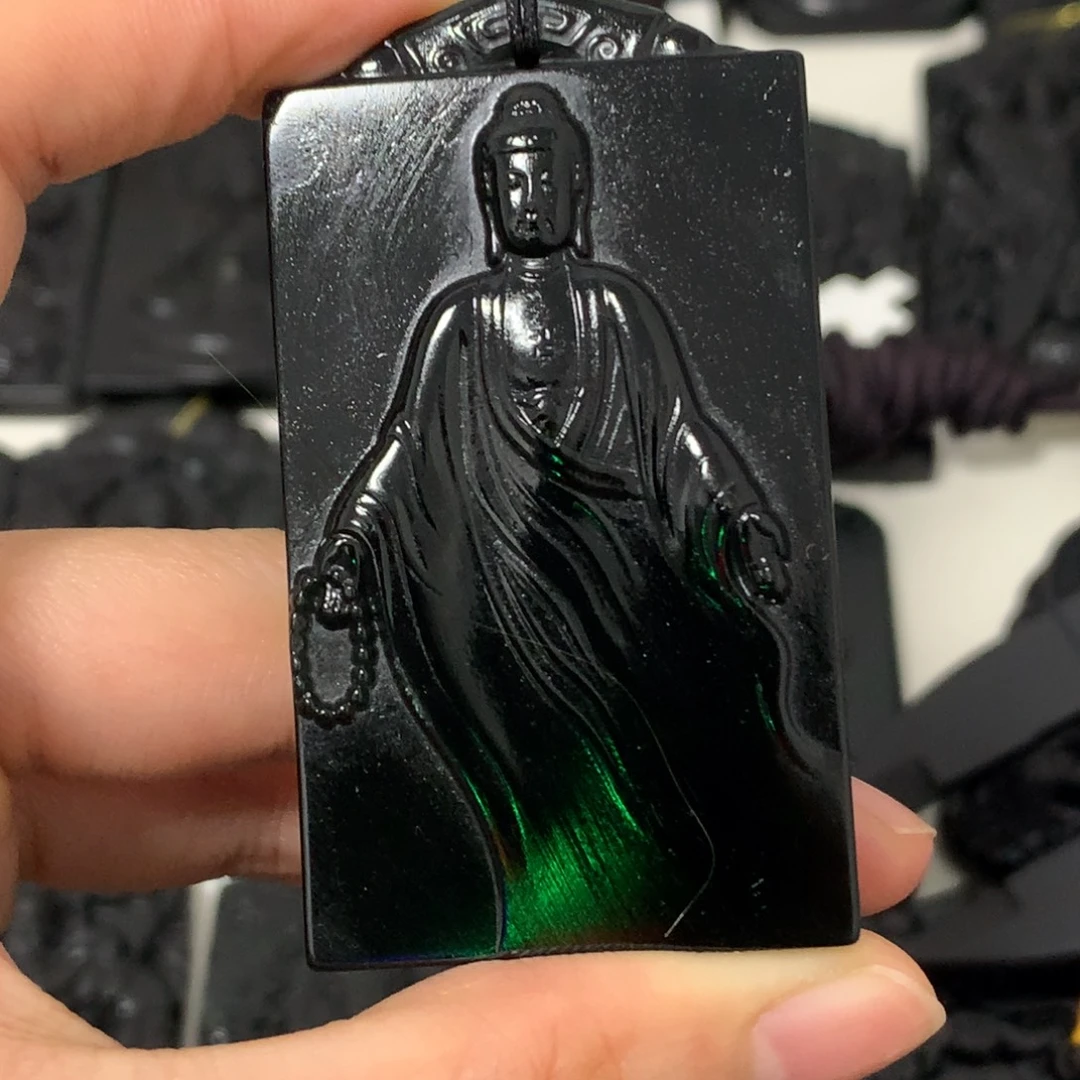 天然缅甸a货钢琴黑挂件