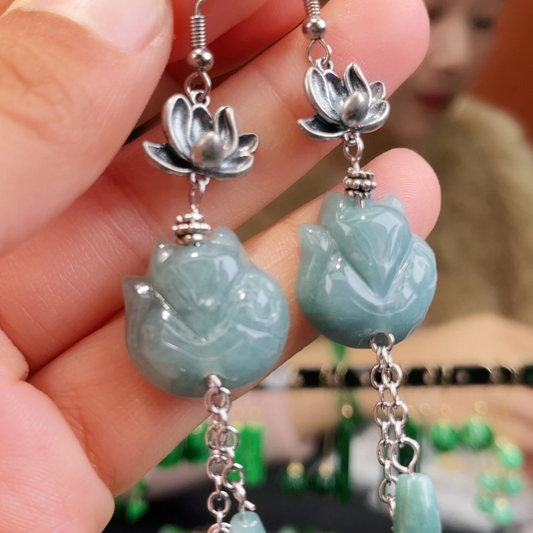 翡翠未镶嵌耳饰饰品