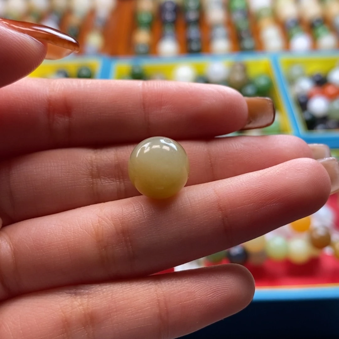 和田玉未镶嵌珠宝奇石福利糖青白单珠z12（有棉