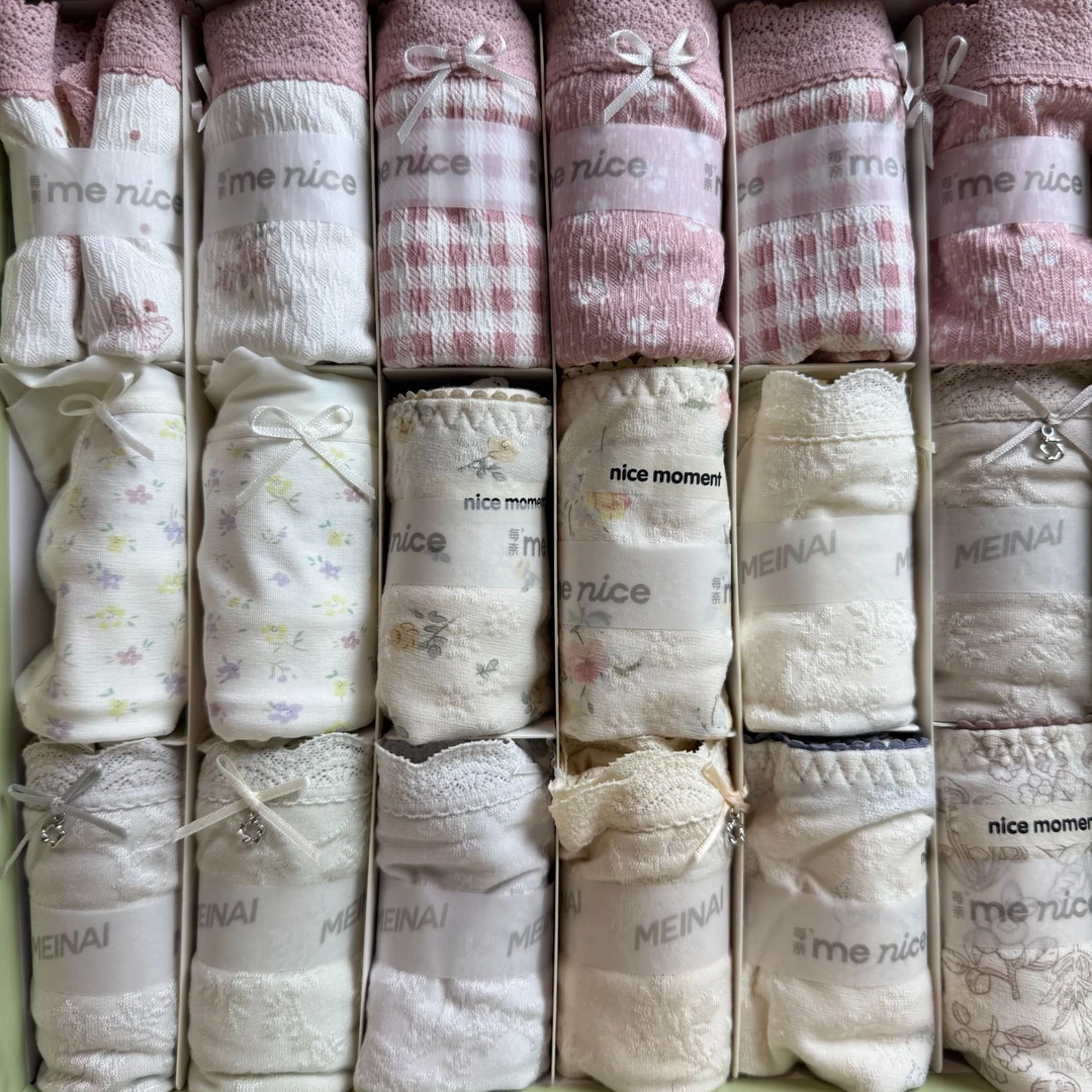 5条装 优织物桑蚕丝 莫代尔 花朵 纯棉女士内裤