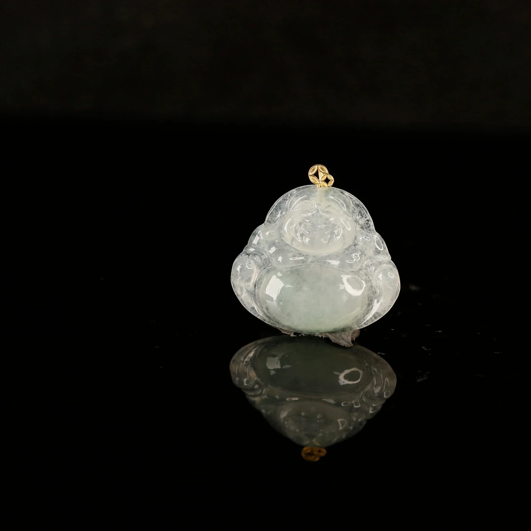 2天然缅甸翡翠A货冰佛18k/900662保利厦门拍卖