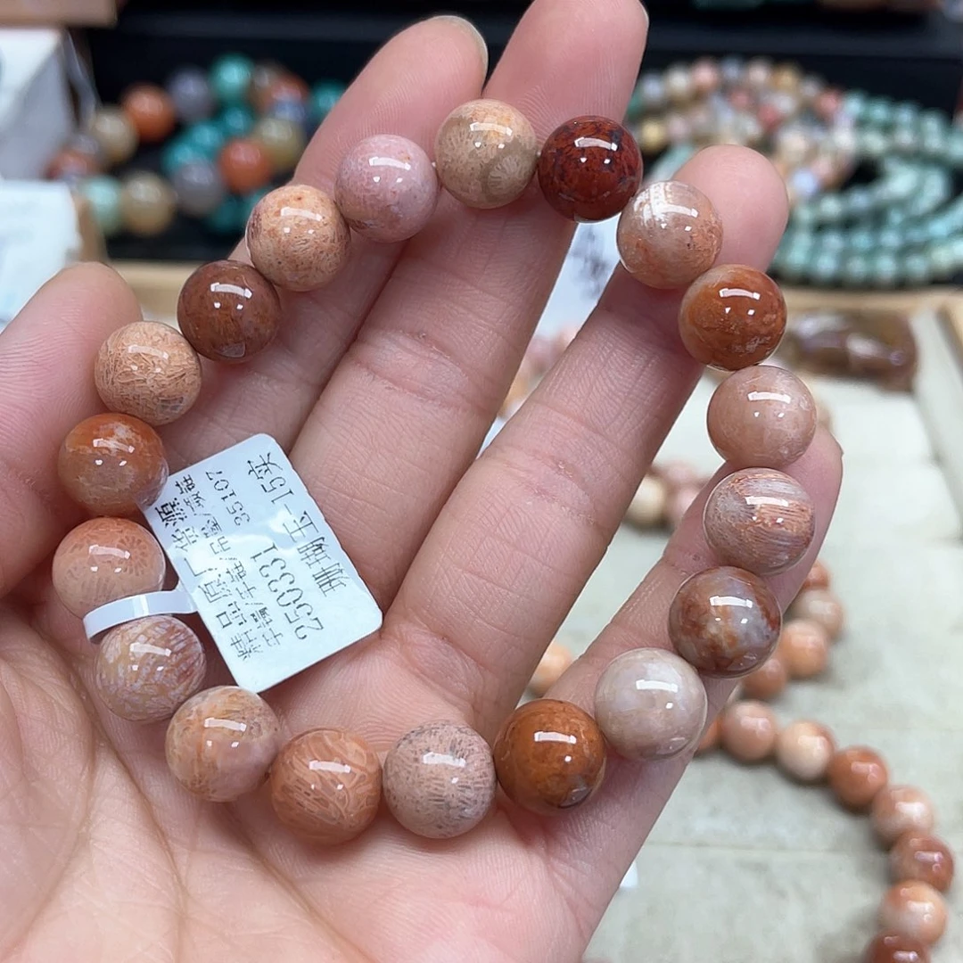 硅化珊瑚（珊瑚玉）手串未镶嵌蚂***羊009