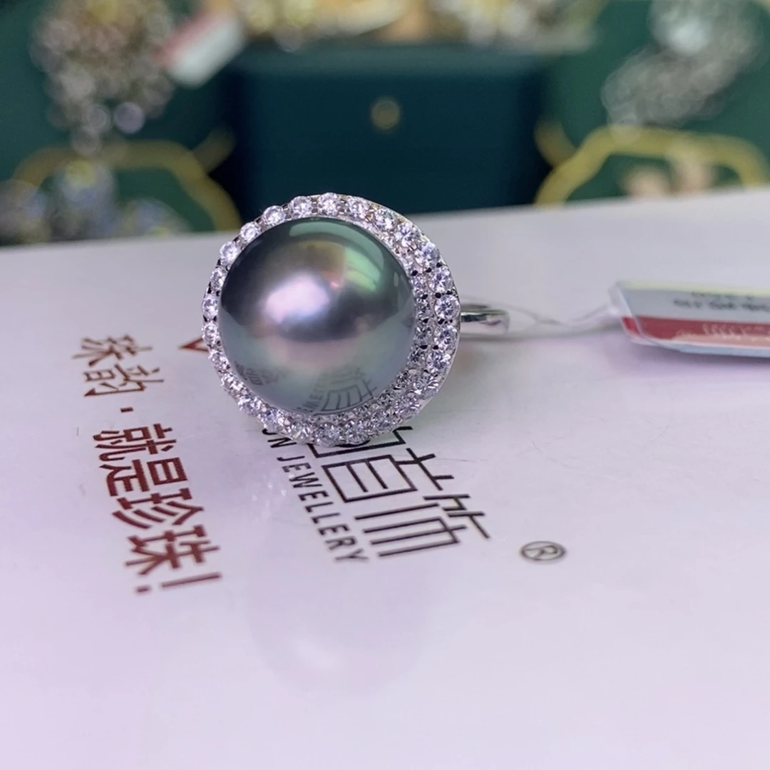 海水珍珠银S925镶嵌戒指