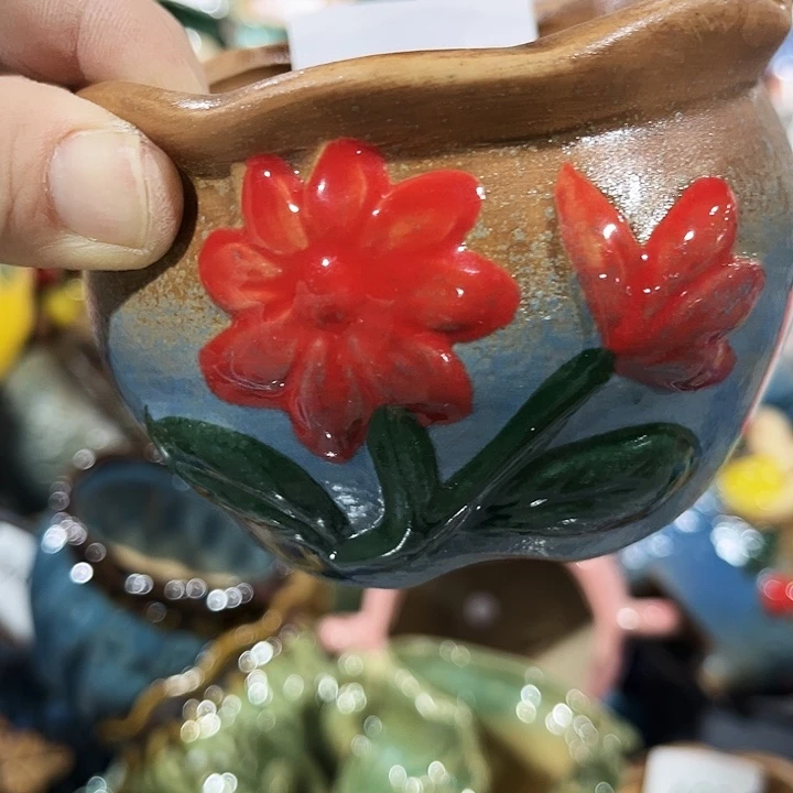 瓷片花盆多肉植物艺术品