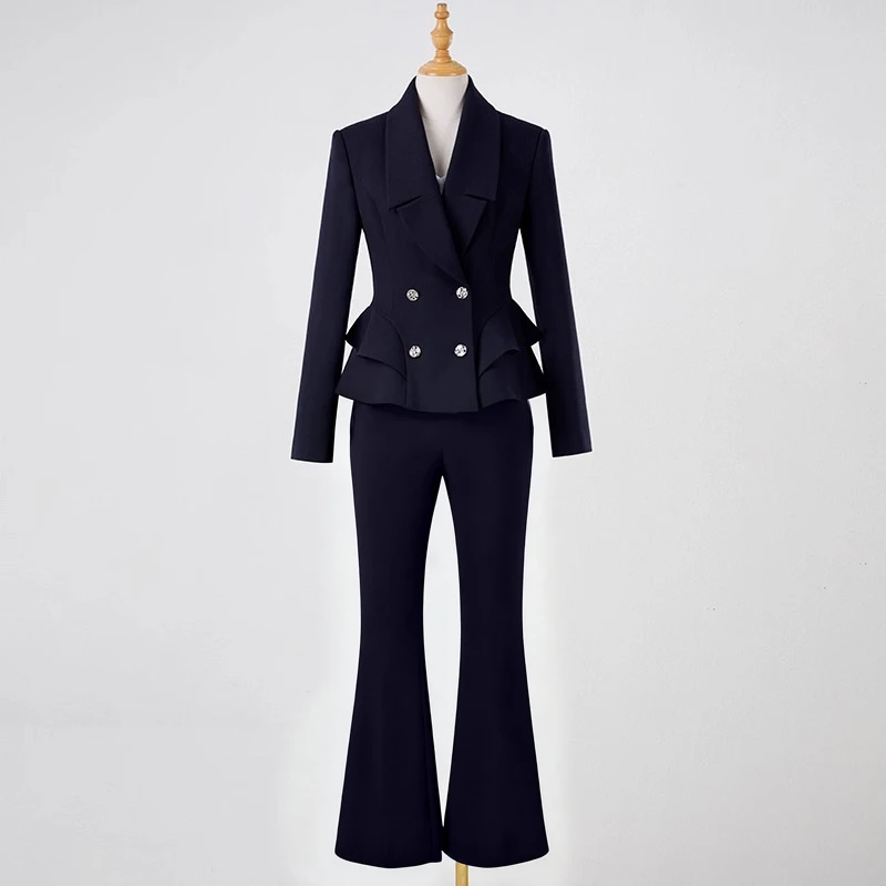 【两件套】【有里布】西装套装裤女通勤设计感正装工作服DM0046