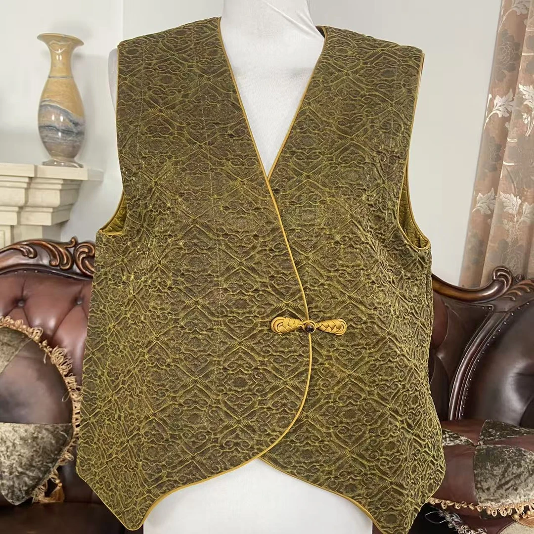 野蚕丝厚款马甲双面双穿新中式2825166-200896