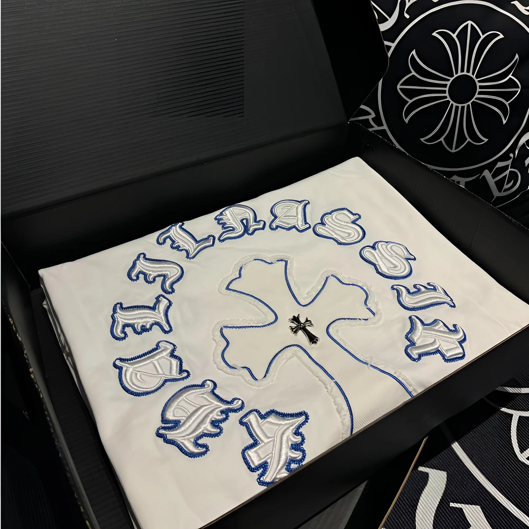 2025年刺绣圆领短袖T恤美式休闲T恤情侣款EP2503