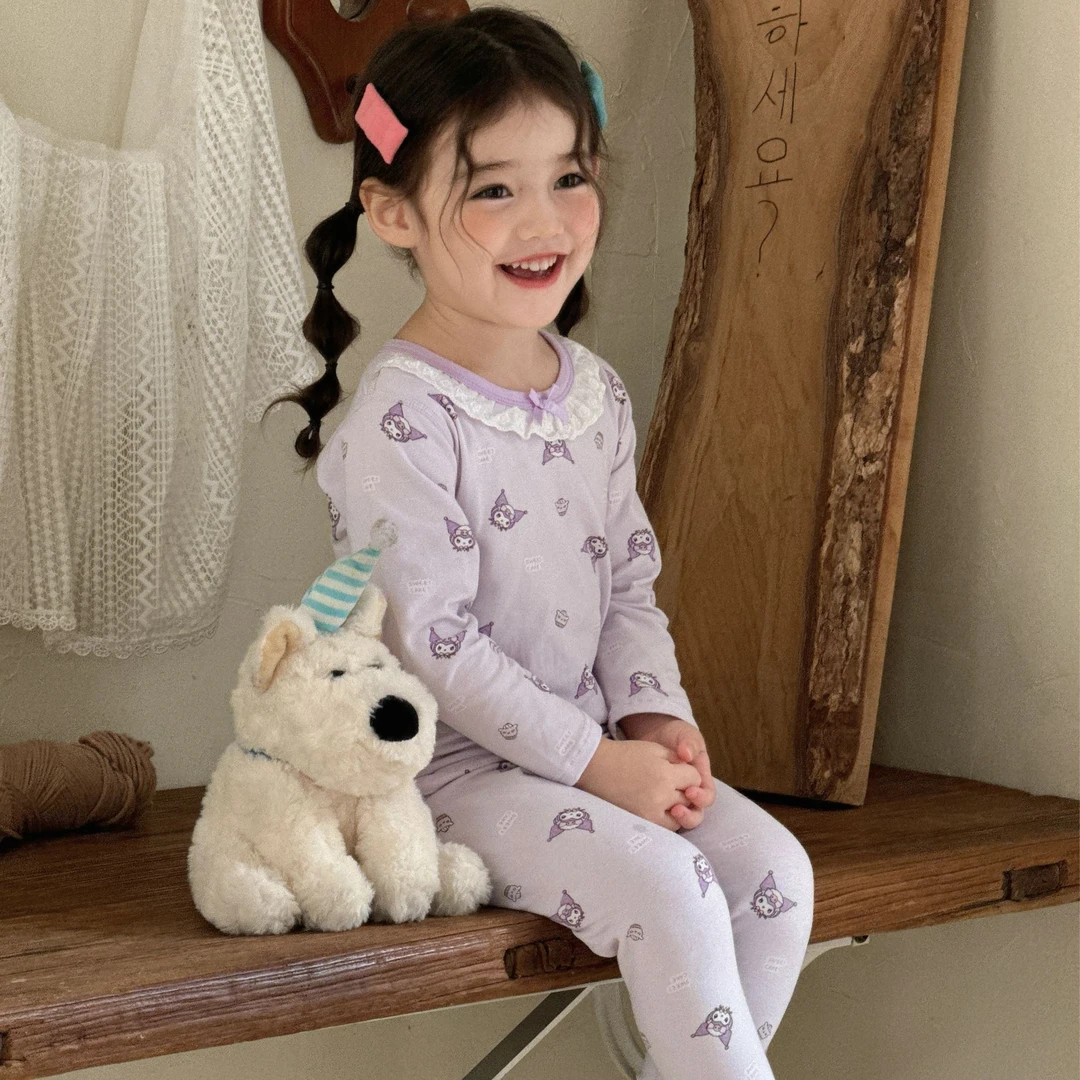 秋冬纯棉儿童莱卡长袖男女童秋衣秋裤睡衣家居服套装