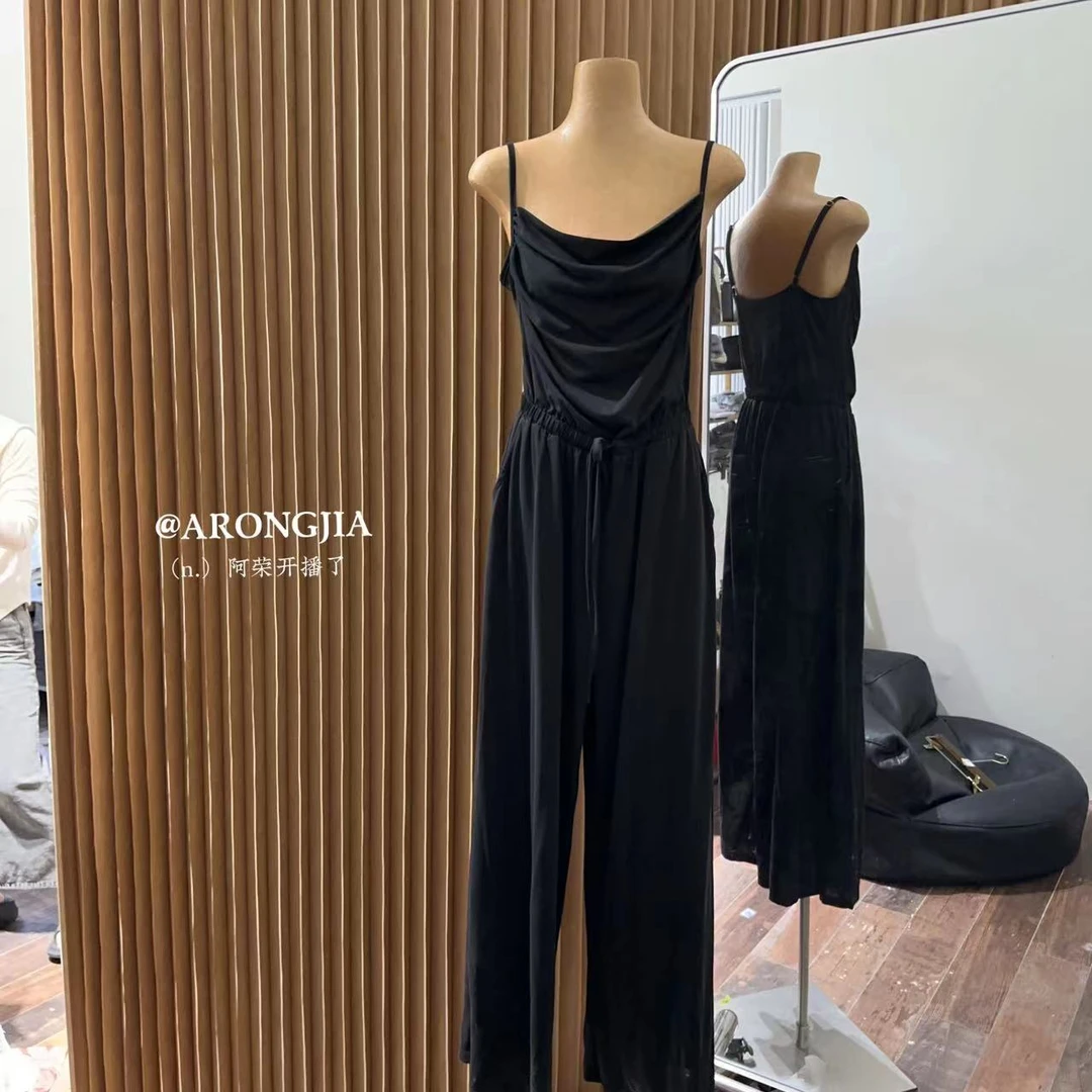 【ARONG阿荣家】吊带连体裤08965-黑色绿色-M