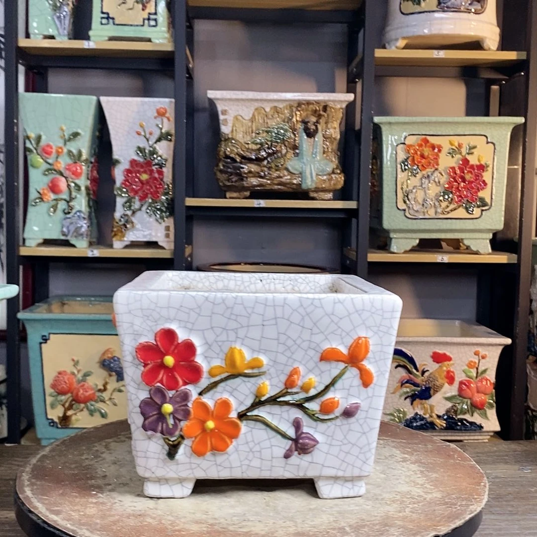 紫砂花盆静**月38。