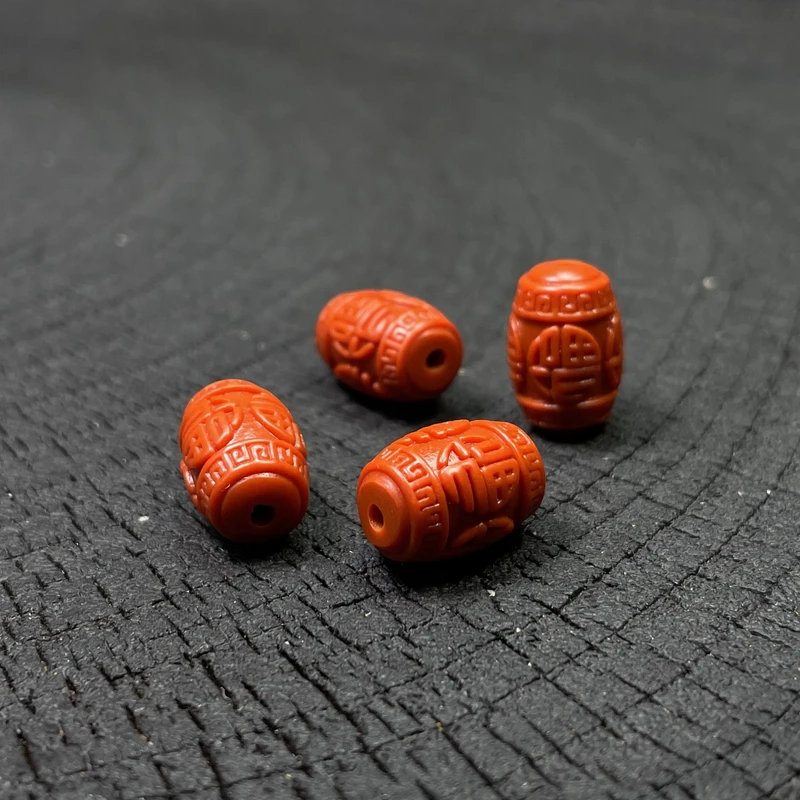 6400全家福雕刻文玩配饰桶珠9毫米手工满色满肉散珠批发