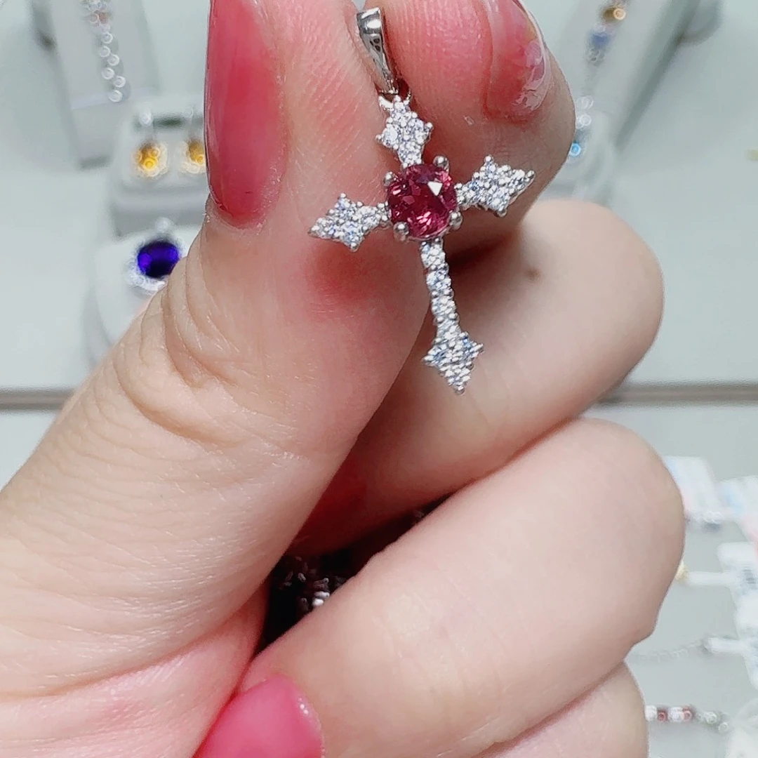 银S925镶嵌吊坠(不含链)碧玺