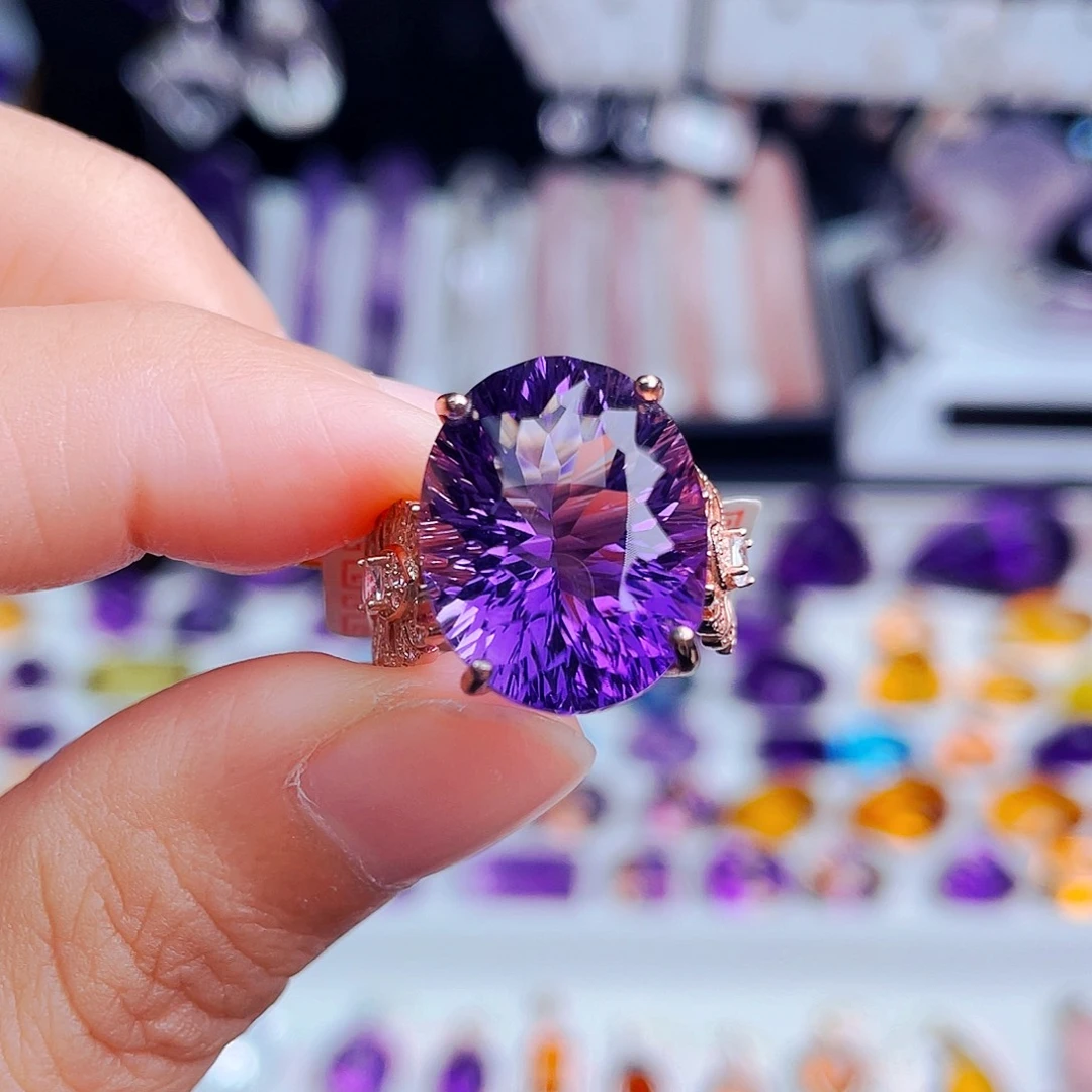 颈饰银S925镶嵌紫晶天然保真