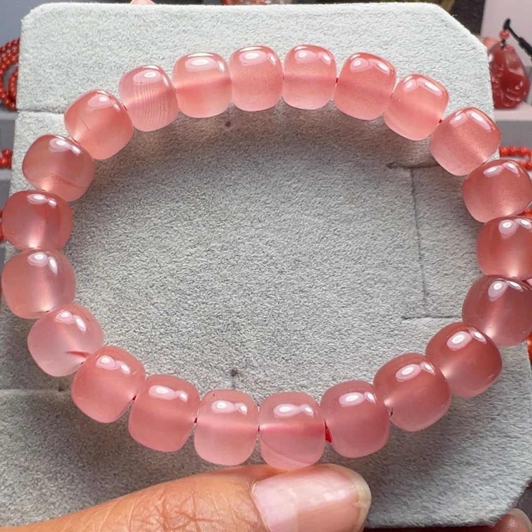 南红玛瑙天然原矿冰粉单圈手串10mm未镶嵌